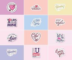 Celebrating the Power of Love on Valentine's Day Stickers vector