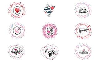 Love word art design with a heart-shaped gradient background vector