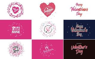 Happy Valentine's Day typography poster with handwritten calligraphy text. isolated on white background vector