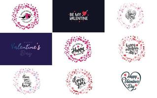 Love word art design with a heart-shaped background and a bokeh effect vector