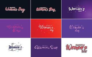 diseño tipográfico del día de la mujer feliz con un esquema de color pastel y una ilustración de vector de forma geométrica