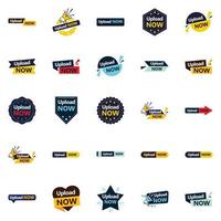 25 Customizable Vector Designs in the Upload Now Pack Perfect for Branding and Advertising