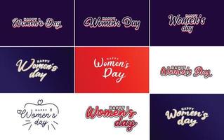 Set of Happy International Woman's Day signs. emblems. and design elements vector collection of signs. labels. and badges