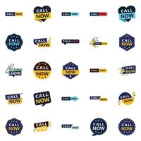 Call Now 25 High quality Typographic Elements to drive phone calls vector