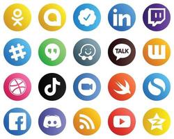 20 Minimalist Social Media Icons such as zoom. china. waze. video and tiktok icons. Unique and high definition vector