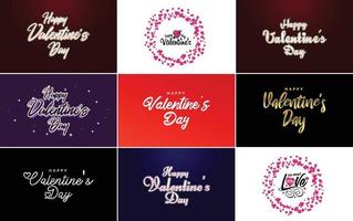 Love word art design with a heart-shaped gradient background vector