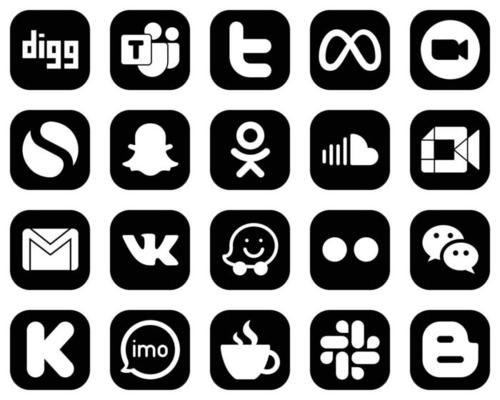 20 Stylish Social Media Icons such as text. discord. blogger and caffeine  icons. Clean and professional 18713900 Vector Art at Vecteezy