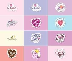 Valentine's Day Graphics Stickers to Share Your Love and Affection vector