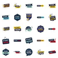 Start Now 25 Fresh Typographic Elements for a lively call to action campaign vector