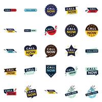 25 Professional Typographic Designs for a refined calling message Call Now vector