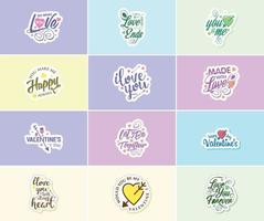 Saying I Love You with Beautiful Valentine's Day Design Stickers vector