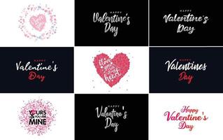 Happy Valentine's Day typography poster with handwritten calligraphy text. isolated on white background vector