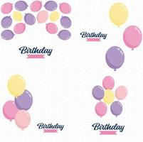 Happy Birthday design with a realistic cake illustration and confetti vector