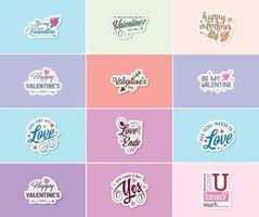 Celebrating Love on Valentine's Day with Stunning Design Stickers vector