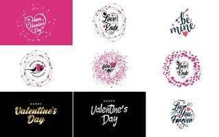 Happy Valentine's Day typography poster with handwritten calligraphy text. isolated on white background vector illustration