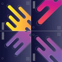 Pack of 4 Minimalistic Fluid Dynamic Shapes with Abstract Geometric Gradients vector