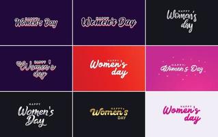 Set of International Women's Day cards with a logo vector