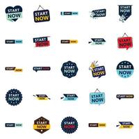 Start Now 25 High quality Typographic Elements to drive action vector