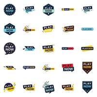 Grab Customers Attention with Our Pack of 25 Play Now Banners vector