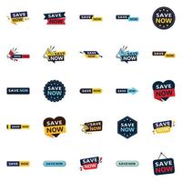 25 Versatile Typographic Banners for promoting saving across platforms vector