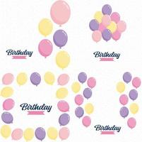 Colorful glossyHappy Birthday balloons banner background vector illustration in EPS10 format