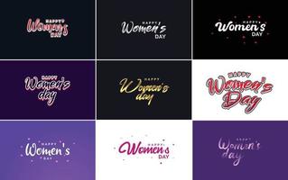 Set of cards with International Women's Day logo vector