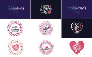 Be My Valentine lettering with a heart design. suitable for use in Valentine's Day cards and invitations vector