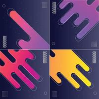 Pack of 4 Modish Style Abstractions in Color Vector Illustrations