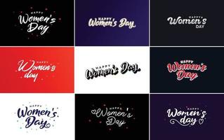 Set of Happy International Woman's Day signs. emblems. and design elements vector collection of signs. labels. and badges