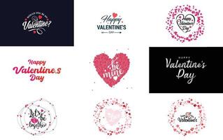 Happy Valentine's Day hand-drawn lettering vector illustration suitable for use in design of flyers. invitations. posters. brochures. and banners