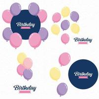 Retro Happy Birthday design with bold. colorful letters and a vintage texture vector