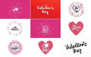 Happy Valentine's Day typography poster with handwritten calligraphy text. isolated on white background vector illustration