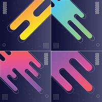 Pack of 4 Abstract Vector Backgrounds in Color Creative Design Collection