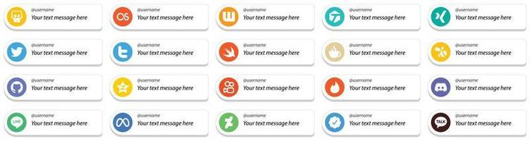 personalizable sígueme conjunto de iconos de redes sociales 20 iconos como tinder. cafeína. iconos de tencent y github. premium y de alta calidad vector