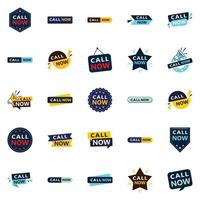 Call Now 25 Modern Typographic Elements for promoting calling in a current way vector