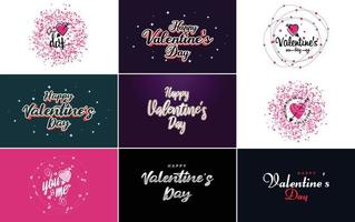 Happy Valentine's Day banner template with a romantic theme and a red color scheme vector