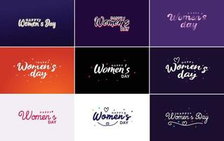 Set of Happy International Woman's Day signs and emblems vector design elements. signs. labels. and badges collection