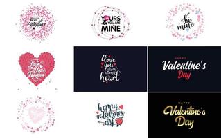 Love word art design with a heart-shaped background and a bokeh effect vector