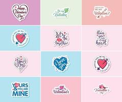 Celebrating Love on Valentine's Day with Stunning Design Stickers vector