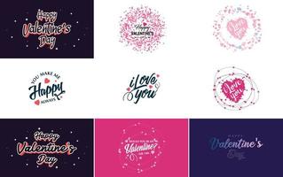 Love word art design with a heart-shaped background and a bokeh effect vector