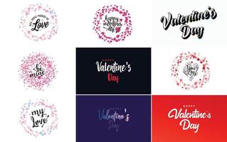 Happy Valentine's Day typography poster with handwritten calligraphy text. isolated on white background vector illustration