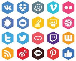 Hexagon Flat Color White Icon Set overflow. question. mesenger. stockoverflow and meeting 20 Elegant Icons vector