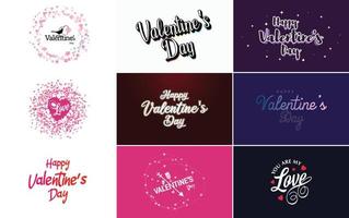 Love word art design with a heart-shaped gradient background vector