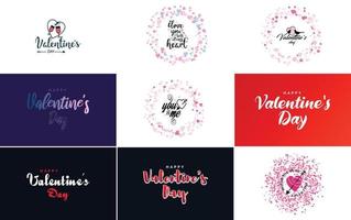 Happy Valentine's Day typography poster with handwritten calligraphy text. isolated on white background vector