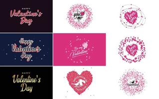 Happy Valentine's Day hand lettering calligraphy text and heart. isolated on white background vector illustration