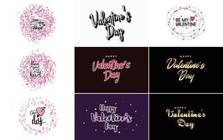 Happy Valentine's Day typography poster with handwritten calligraphy text. isolated on white background vector