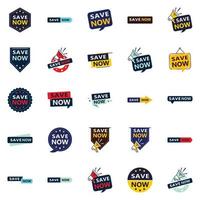 25 Versatile Typographic Banners for promoting saving across platforms vector