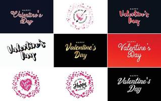 Love word art design with a heart-shaped background and a bokeh effect vector