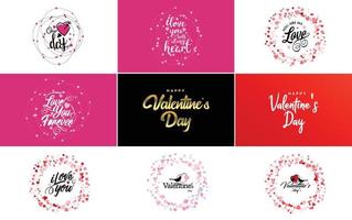 Happy Valentine's Day typography poster with handwritten calligraphy text. isolated on white background vector