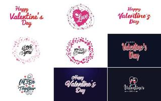 Happy Valentine's Day typography poster with handwritten calligraphy text. isolated on white background vector